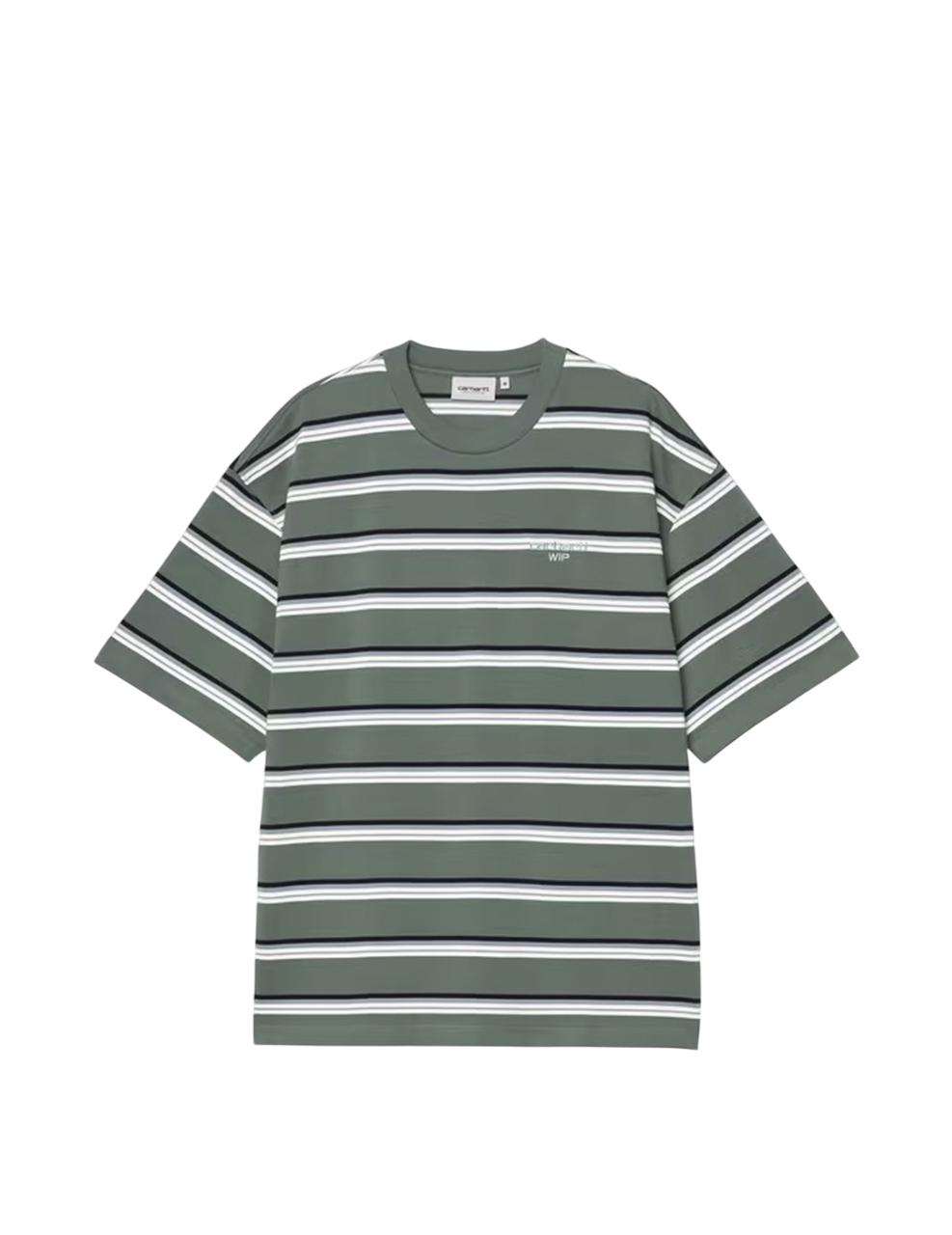 Camiseta Carhartt Wip Holm Rayas Verde Hombre