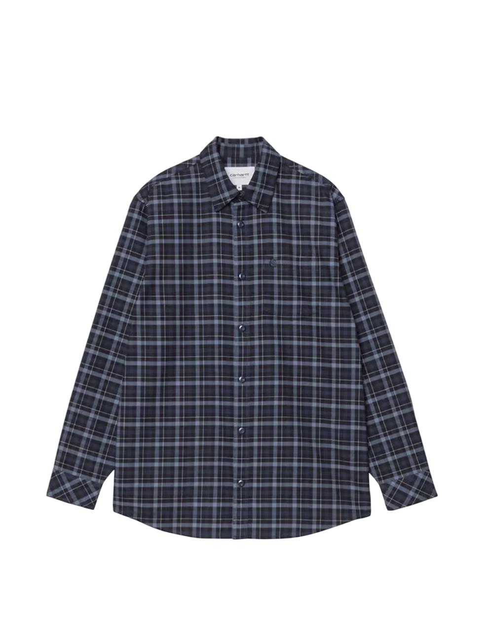 Camisa Carhartt Wip Widmark Cuadros Marino Hombre
