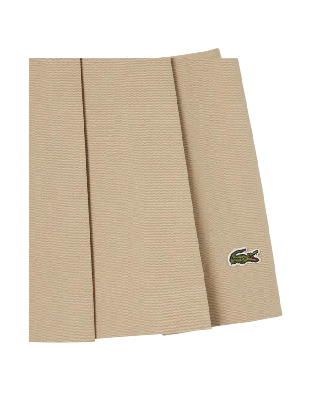 Falda Lacoste Beige Mujer