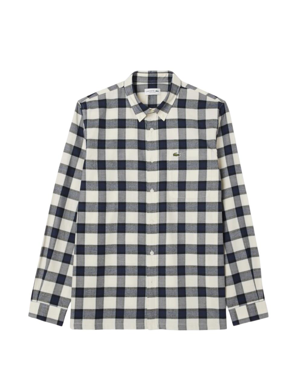 Camisa Lacoste Cuadros Marino Hombre