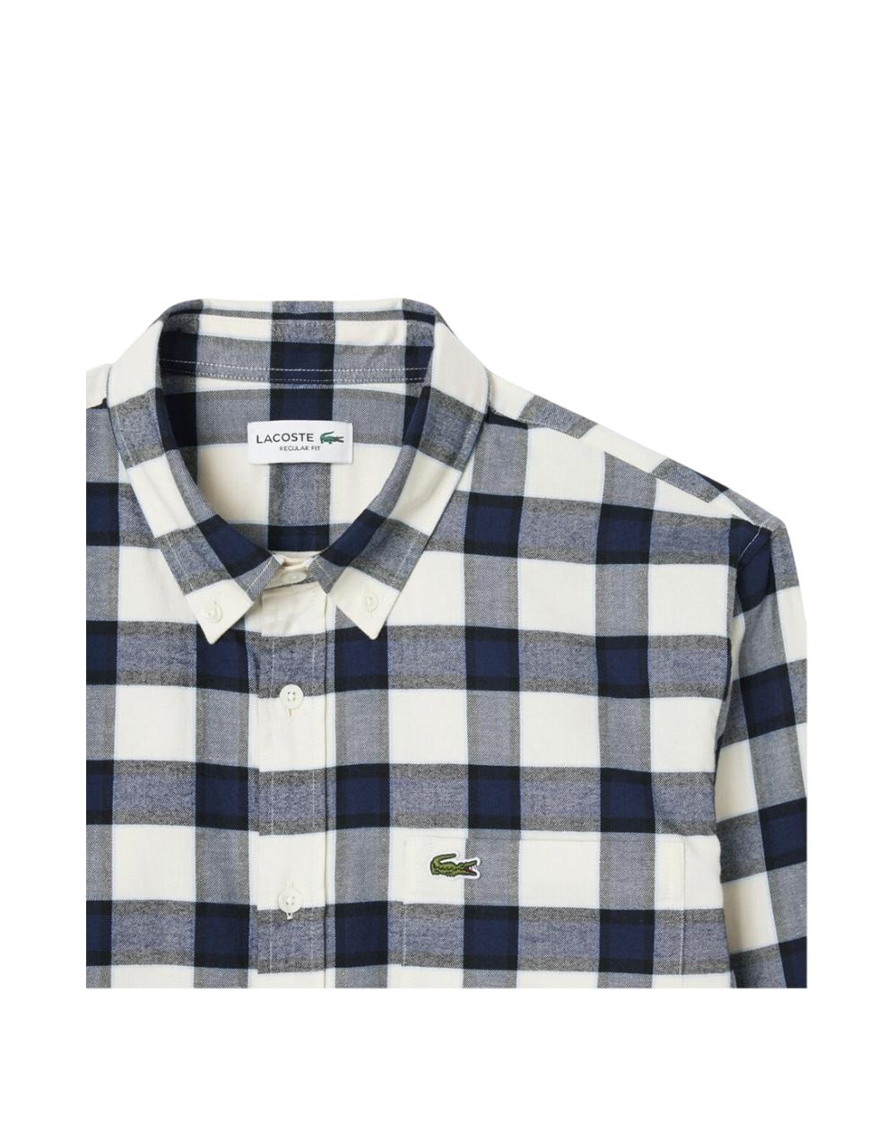 Camisa Lacoste Cuadros Marino Hombre