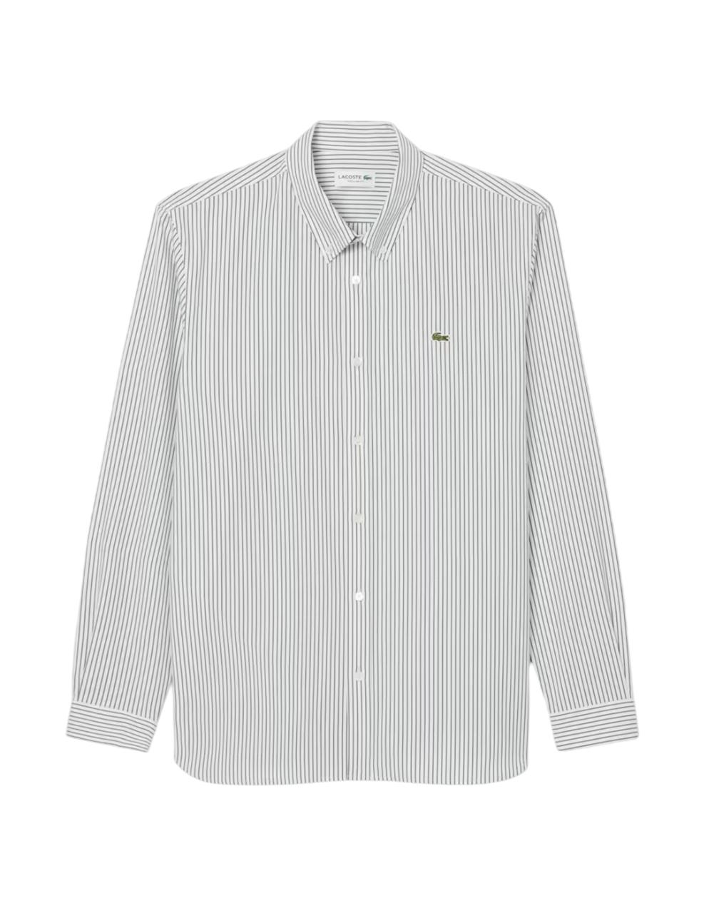 Camisa de rayas Lacoste Blanca Verde Hombre