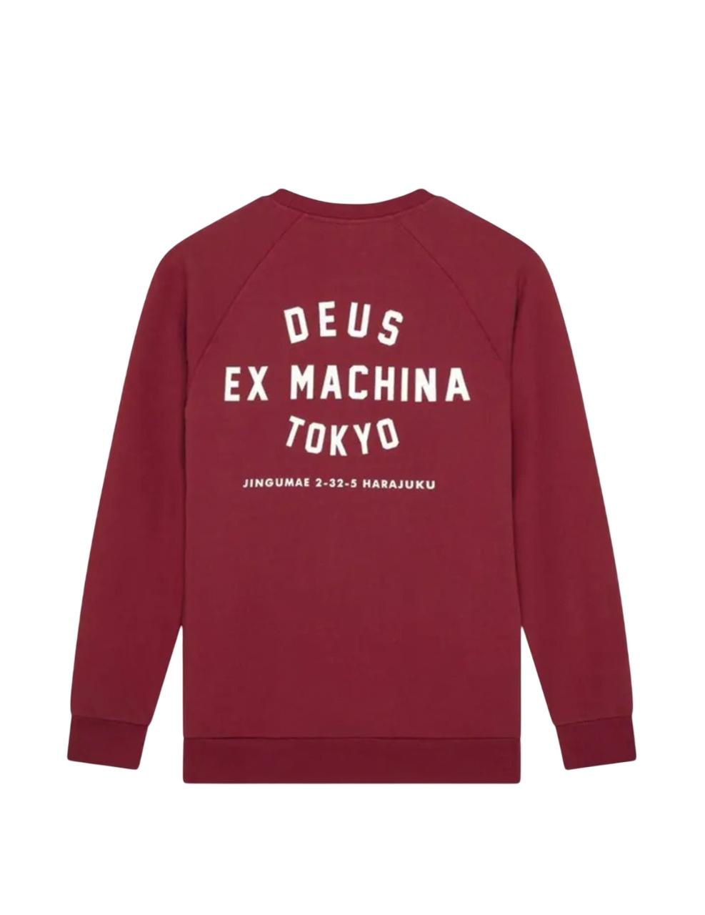 Sudadera Deus  Harajuku Address Crew Rojo Hombre