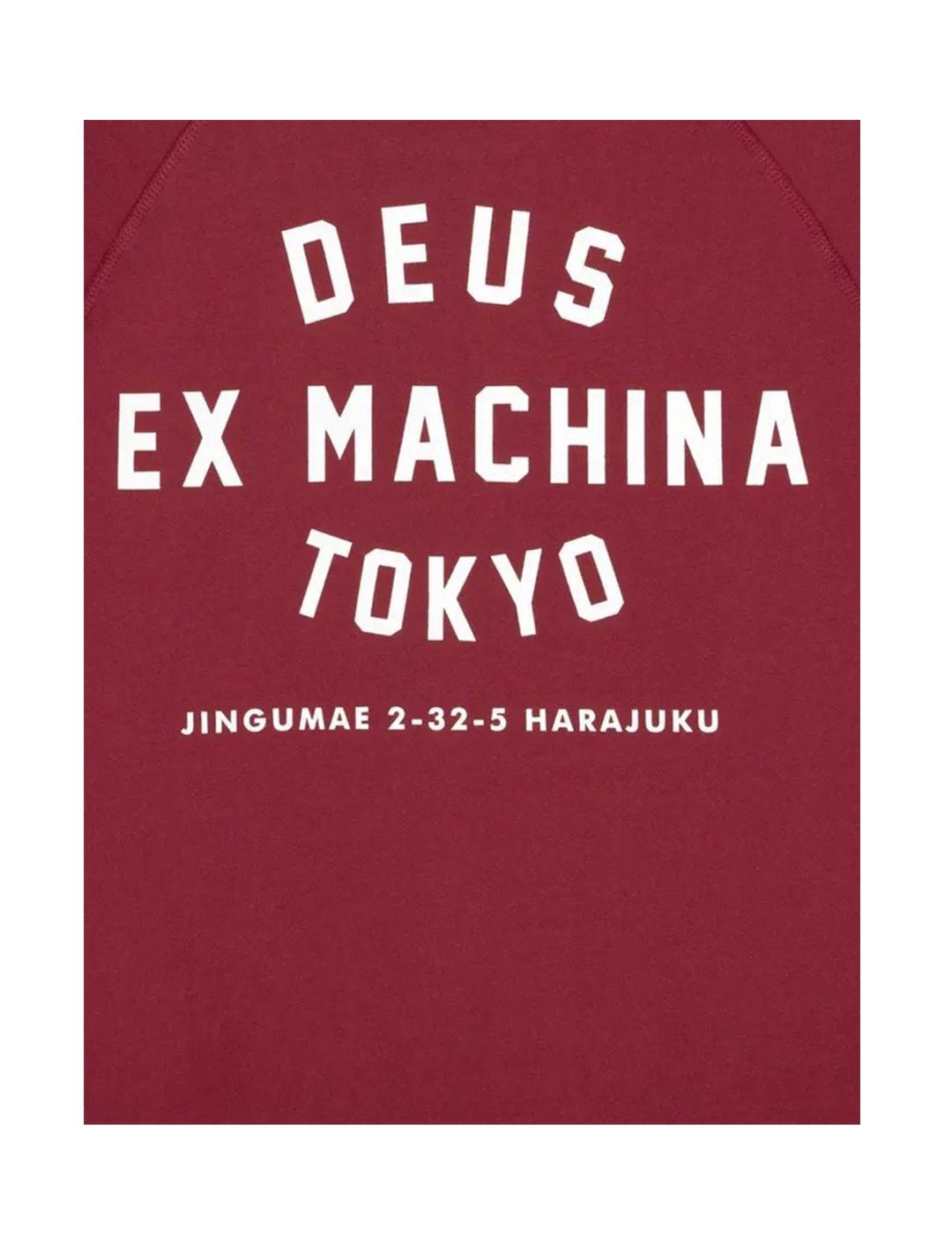 Sudadera Deus  Harajuku Address Crew Rojo Hombre