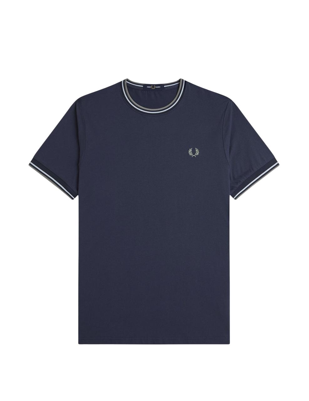 Camiseta Fred Perry TWIN TIPPED Azul Oscuro Hombre