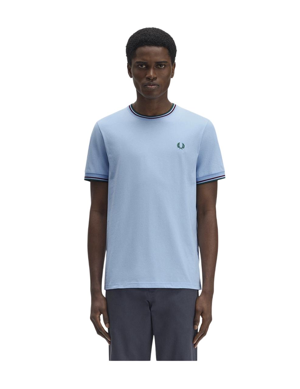 Camiseta Fred Perry TWIN TIPPED Azul Hombre