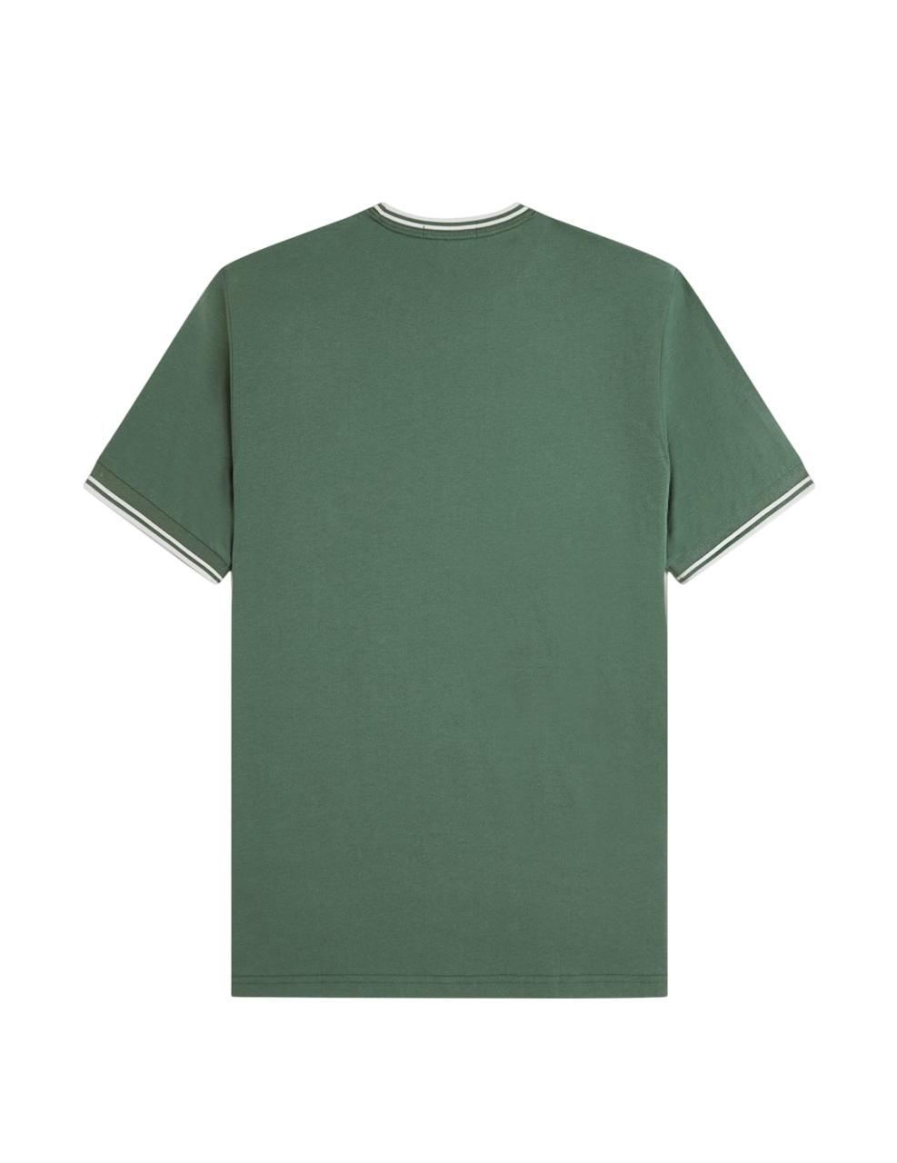 Camiseta Fred Perry TWIN TIPPED Verde Hombre