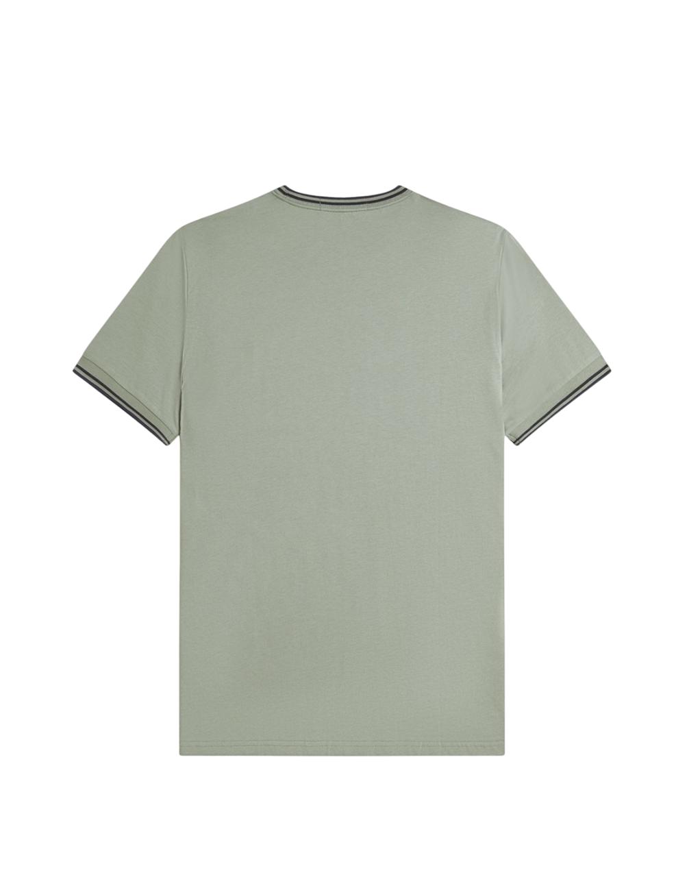 Camiseta Fred Perry TWIN TIPPED Oliva Hombre