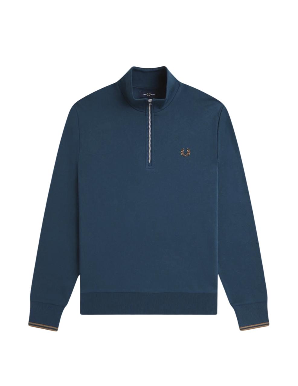 Sudadera Fred Perry HALF ZIP Azul Verdoso Hombre