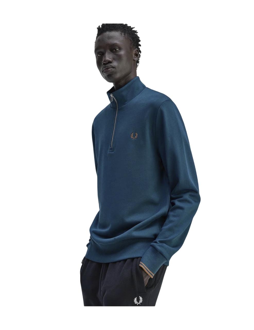 Sudadera Fred Perry HALF ZIP Azul Verdoso Hombre