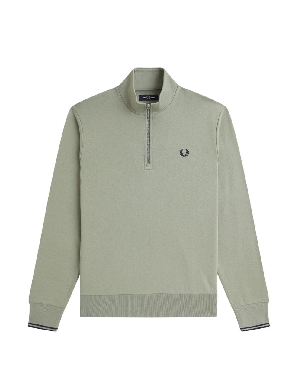 Sudadera Fred Perry HALF ZIP Oliva Hombre
