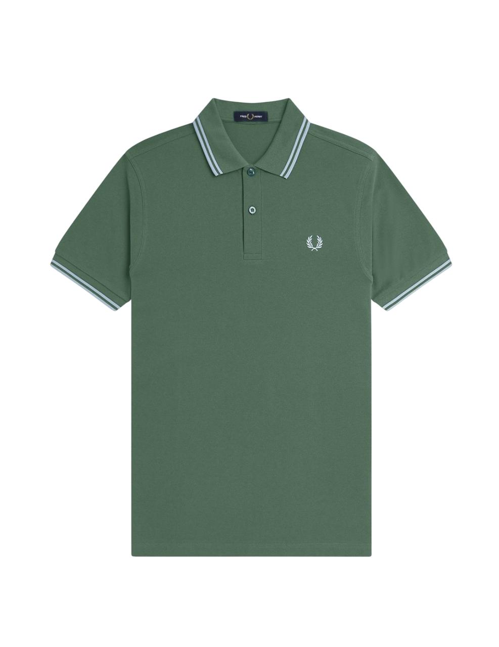 Polo Fred Perry TWIN TIPPED Verde Hombre