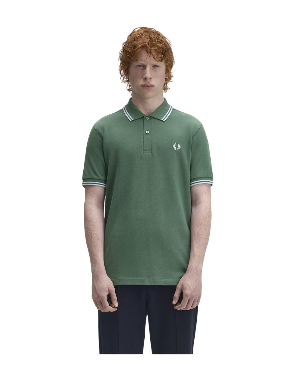Polo Fred Perry TWIN TIPPED Verde Hombre