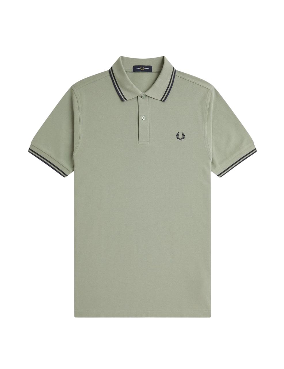 Polo Fred Perry TWIN TIPPED Oliva Hombre
