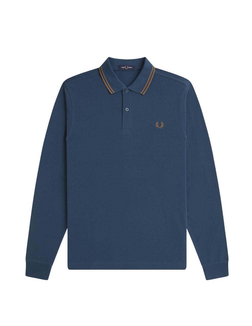Polo Fred Perry LS TWIN TIPPED Azul Hombre