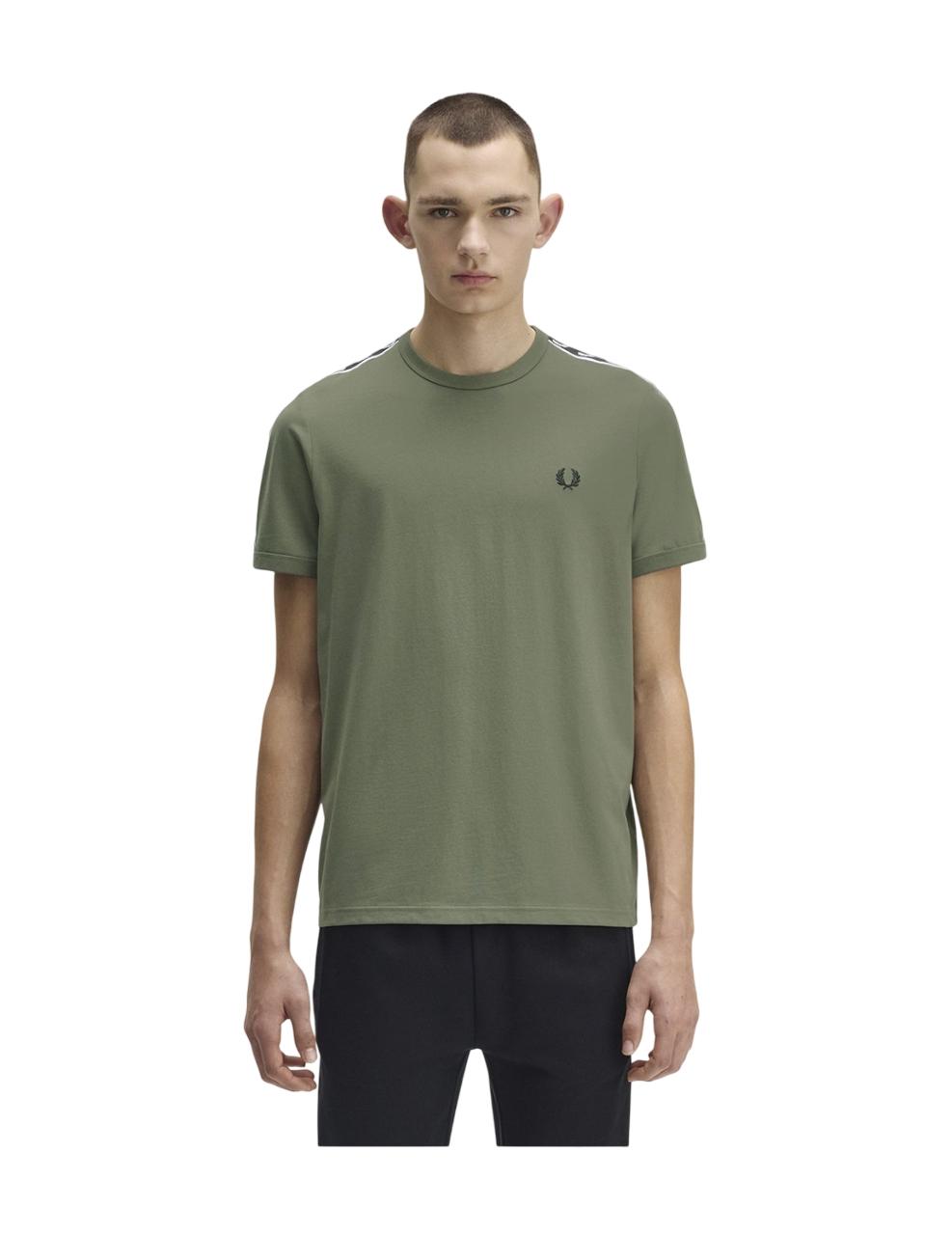 Camiseta Fred Perry CONTRAST TAPE Verde Hombre