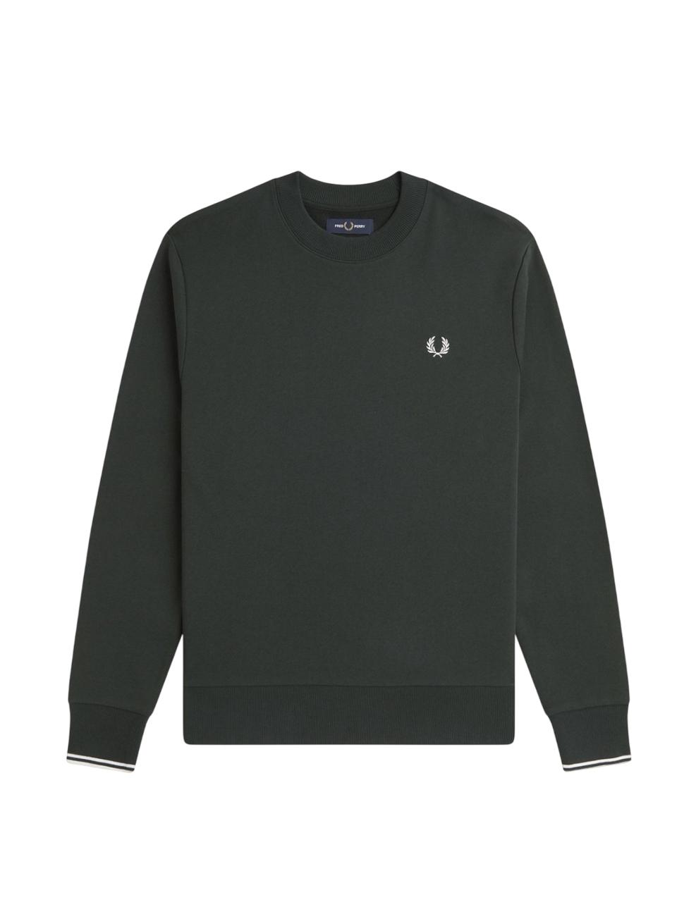  Sudadera Fred Perry CREW NECK Verde Hombre