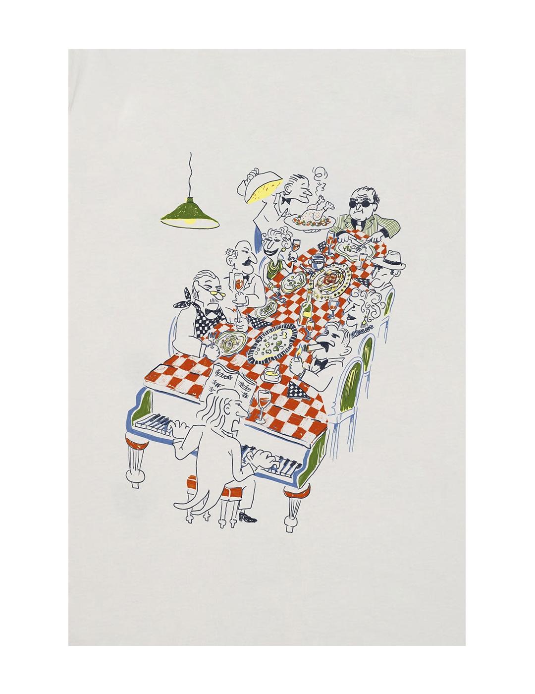 Camiseta Edmmond Studios PIANO BAR Blanco