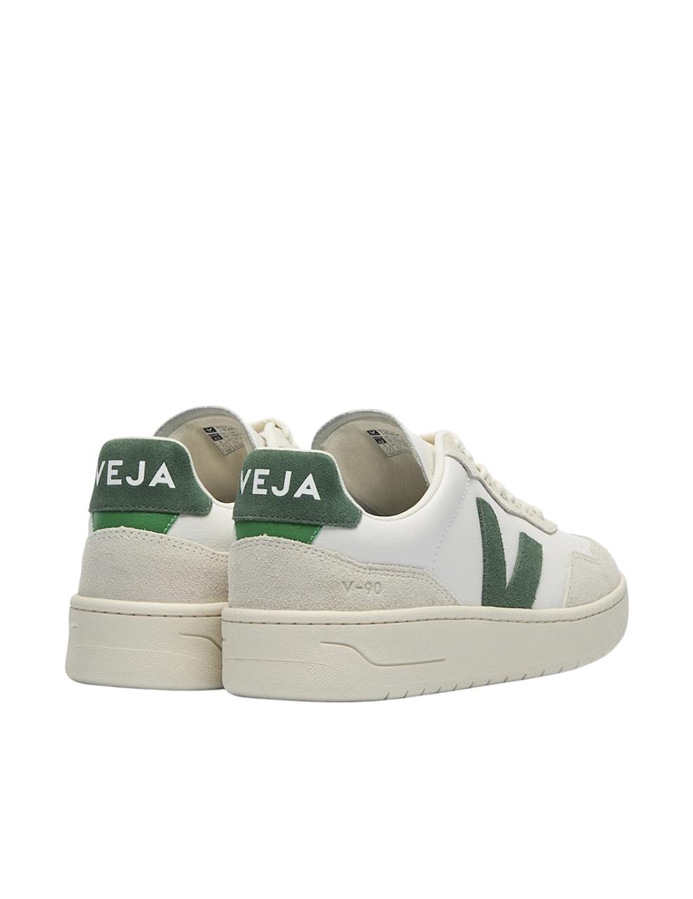  Zapatilla Veja V-90 LEATHER Blanco Verde Hombre